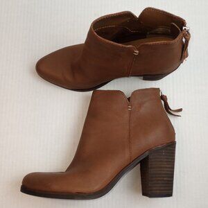 BP Jett Cognac Brown Leather Ankle Boots